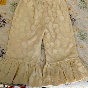 Mustard pie flared bottoms lace detail pants